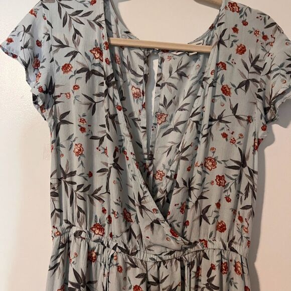 American Eagle Romper Maxi Skirt Overlay M Lght Blue Floral Bohochic Cottagecore - Picture 8 of 10